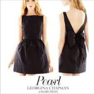 Pearl Georgina Chapman of Marchesa Bow Dress, Black, size 10